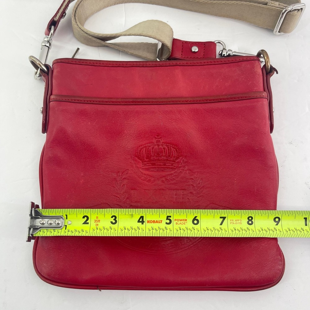 Ralph Lauren Leather Crossbody Red Crest‎ Logo LXVII Heritage Equestrian Purse - Picture 11 of 14